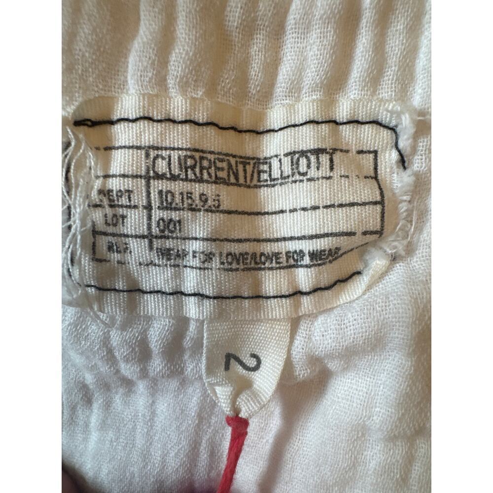 Current Elliott Women's Ballet Tank Top White Cotton Gauze Raw Hem Size 2 - Picture 4 of 7